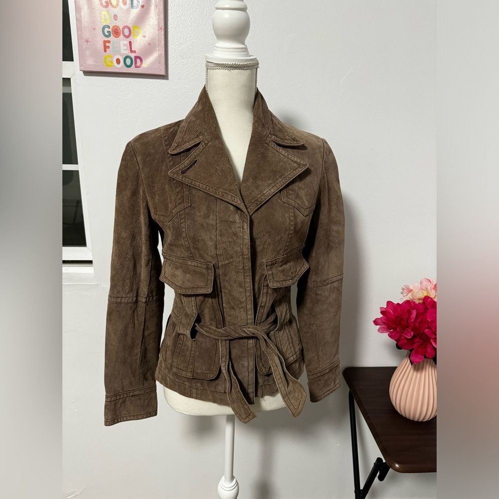 Vintage Leather Jacket Small Size Brown Tan color